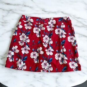 SPORT HALEY Red Tropical Floral Print Skort Size Large